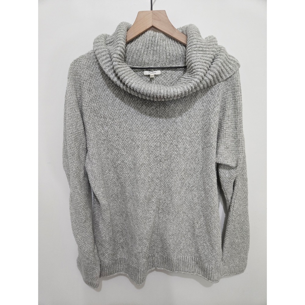 Maurices Womens Gray Cowl Neck Sweater Marl Knit‎ Long Sleeve Pullover Large